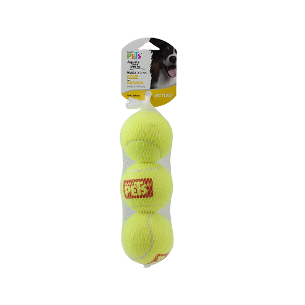 Juguete Pelota de tenis con squeaker (3piezas)
